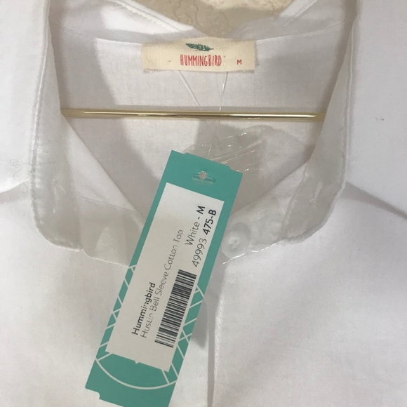 Stitch Fix Button Down with Black Trim Bell Sleeve - Picture 4 of 5